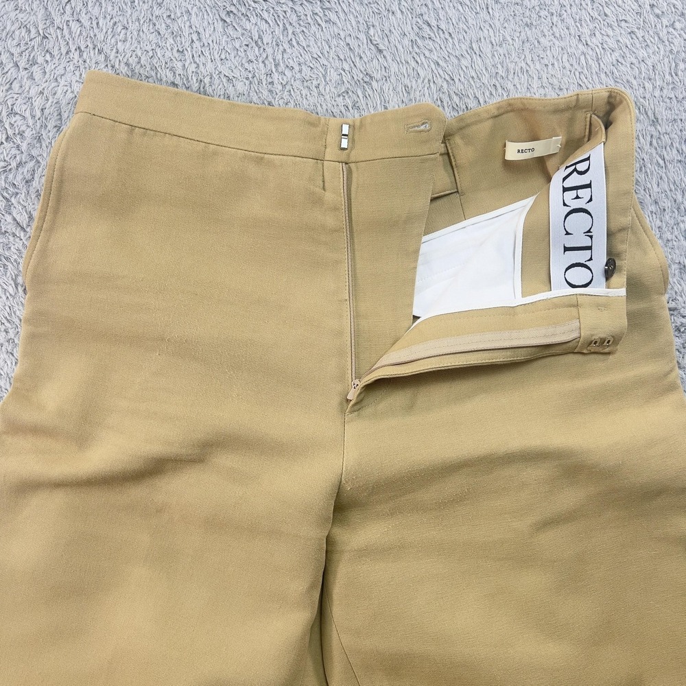 RECTO Pants Woman M 32x28 Tan Lagenlook Wide Leg Minimalist Relaxed Contemporary - Picture 4 of 10